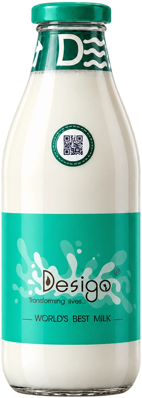 DESIGO® milk in a returnable glass bottle